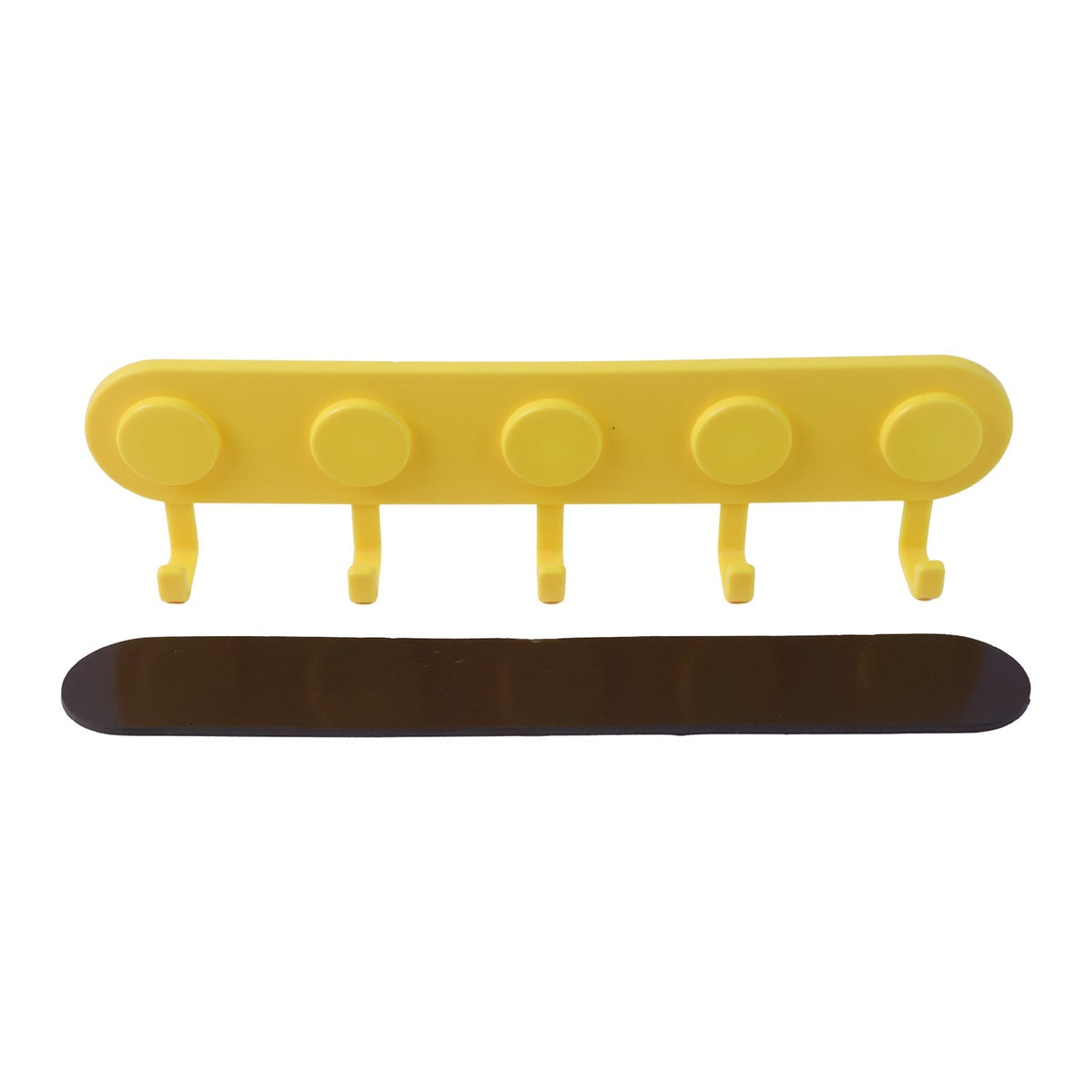 Self-adhesive Plastic 5-hook Wall Hanger For Home Storage And Organisation (1 Pc)