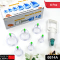 6614a Vacuum Cupping Set 6 Pcs Kit Pull Out A Vacuum Apparatus Therapy Relax Massagers Curve Suction Pumps