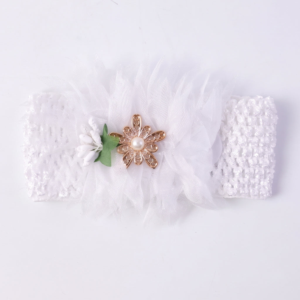 Cute Soft Elastic Floral Baby Headband Stylish Stretchable Hair Band (1 Pc)