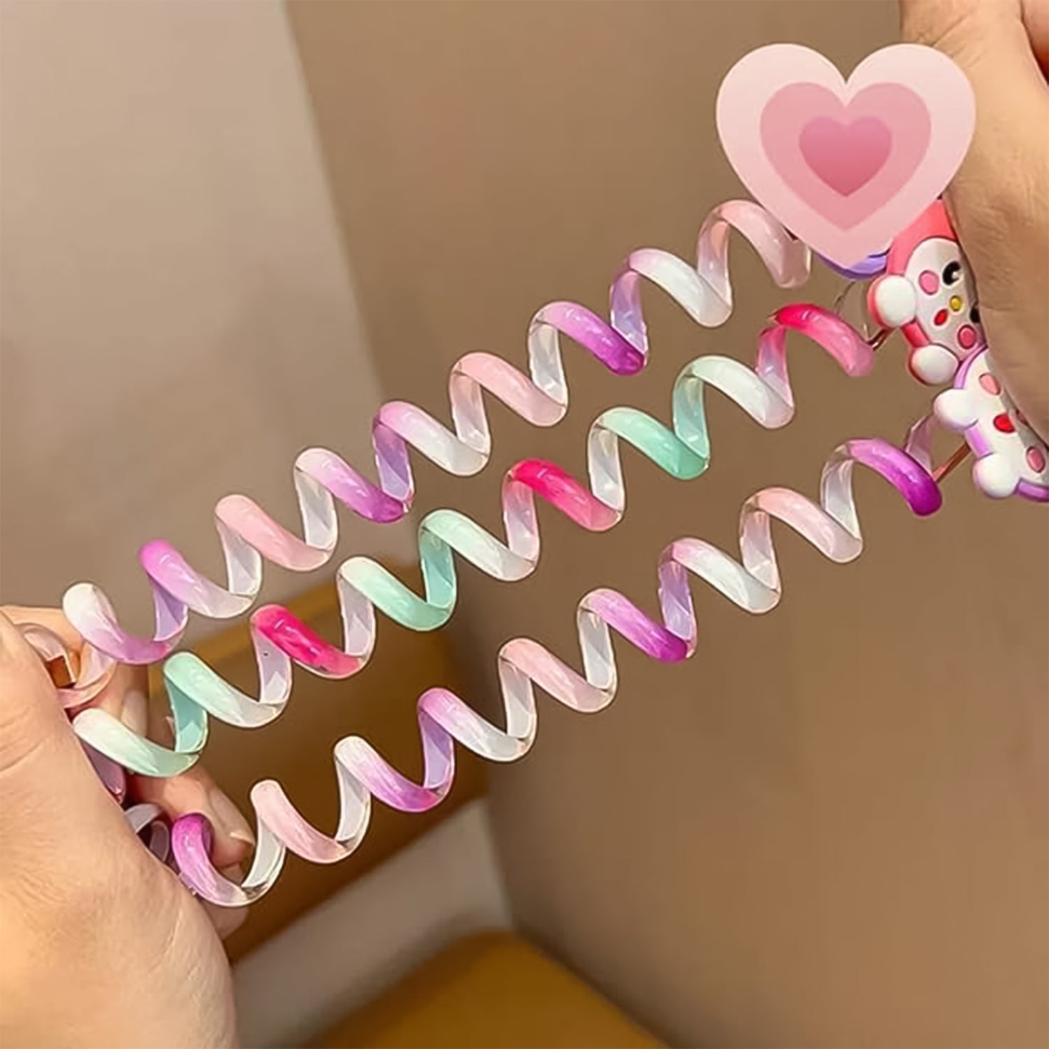 Colourful Telephone Wire Hairbands (1 Pc  Mix Design)