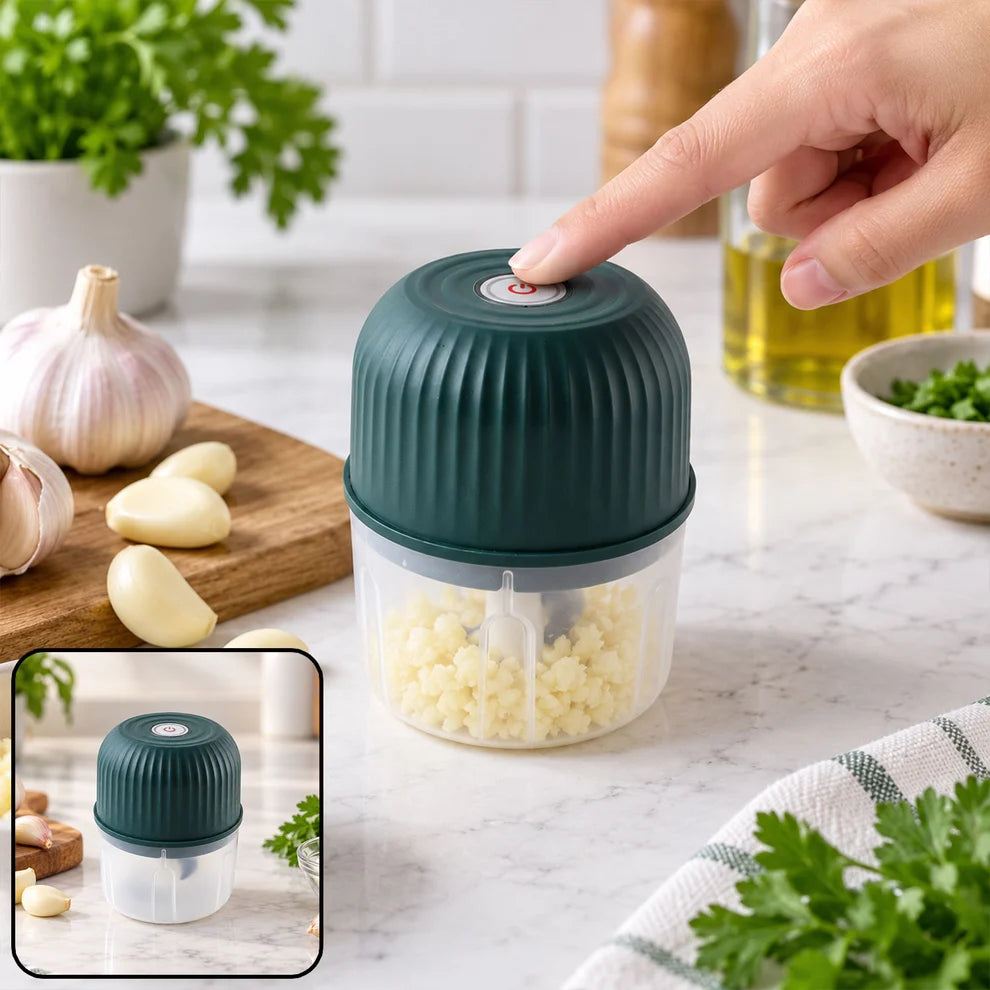 Mini Garlic Chopper – Cordless & Rechargeable for Easy Meal Prep