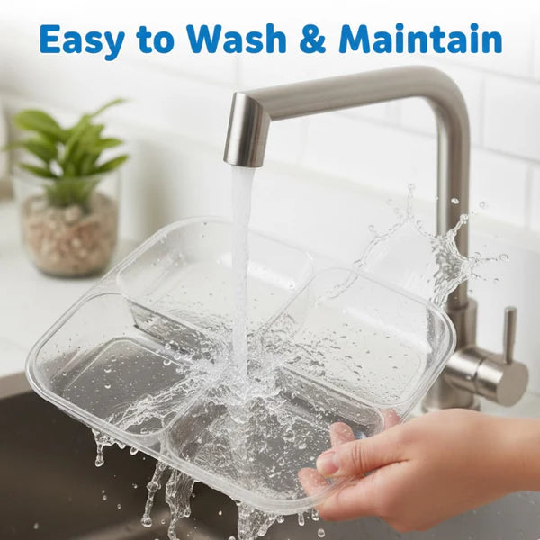 Plastic Kitchen Trays For Serving (4 Compartment  1 Pc)
