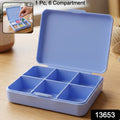 6 Compartment Plastic Pill Organizer Box Portable Medicine Storage Case (1 Pc)
