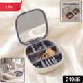 Plastic Jewelry Storage Box With Built-in Mirror  Multi-section (1 Pc)