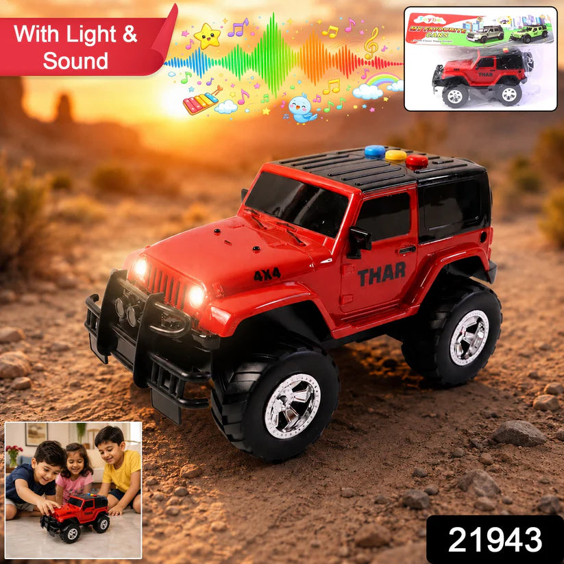 Kids Dinosaur Hunter Off-road Friction Powered Toy Jeep Car (1 Pc)