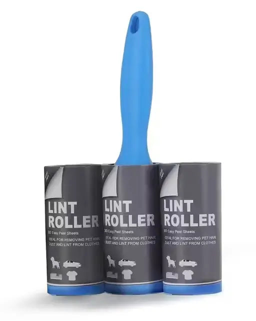 Sticky Lint Remover Roller Set with 180 Sheets (3 Rolls)