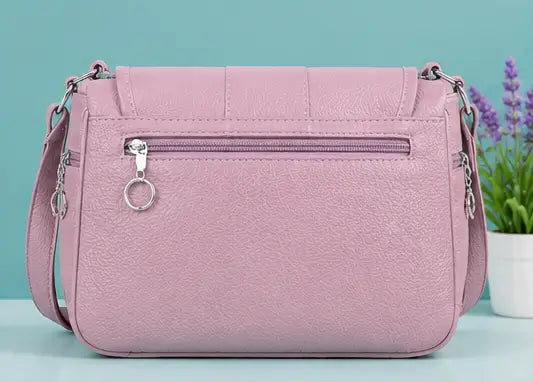 Women's Textured Leatherette Handbag – Stylish Shoulder Tote Bag with 4 Compartments for Office, Shopping & Daily Use