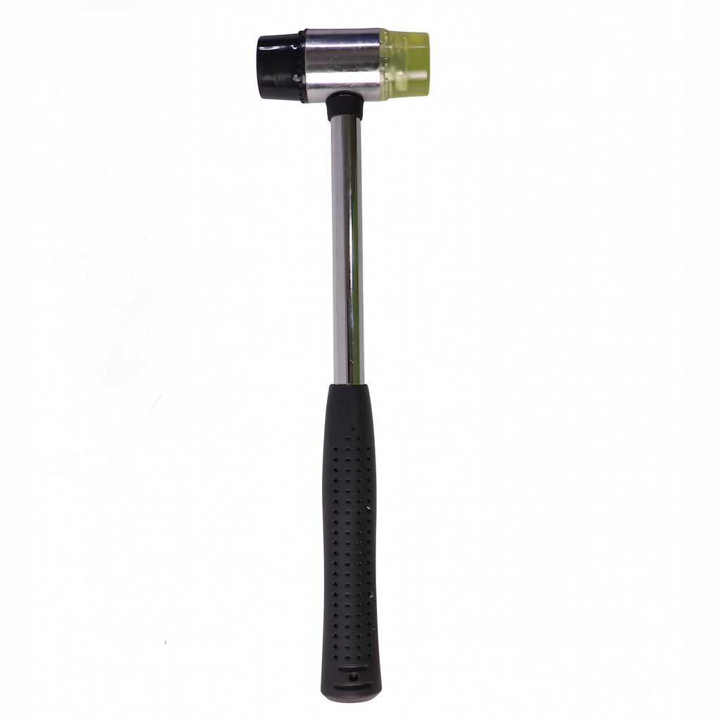 Double Head Rubber Hammer Soft Mallet With Steel Handle Non Slip Grip (1 Pc)