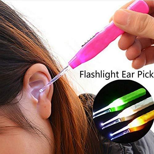 Led Flashlight Earpick With Tweezer (2 pc)