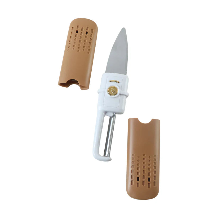 10052 Multifunctional Peeler Two In One Fruit Knife Fruit And Vegetable Cutting Knife+sawtooth Peeler Apple Carrot Potato Fruit Slice Antiskid
