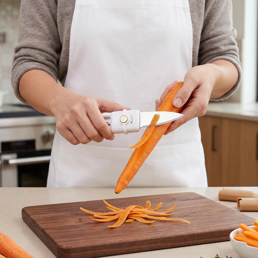 10052 Multifunctional Peeler Two In One Fruit Knife Fruit And Vegetable Cutting Knife+sawtooth Peeler Apple Carrot Potato Fruit Slice Antiskid
