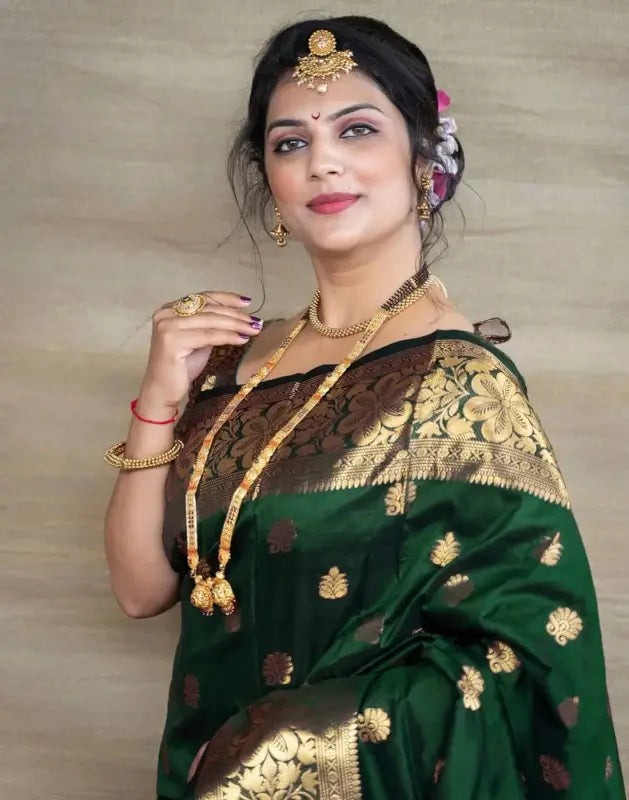 Jacquard Saree  The Royal Emerald Collection