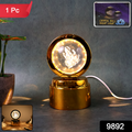 Ganpati Bapa 3d Crystal Ball Night Light With Led Illumination (1 Pc)