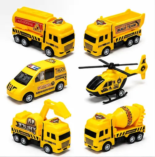 Aravish Pack of 6 Friction Power Wheels Construction Truck Toy Set