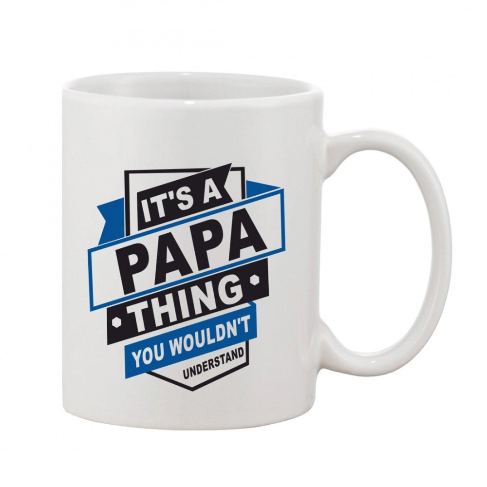 Printed Ceramic Coffee Mug - 1 Pieces, White, 11oz