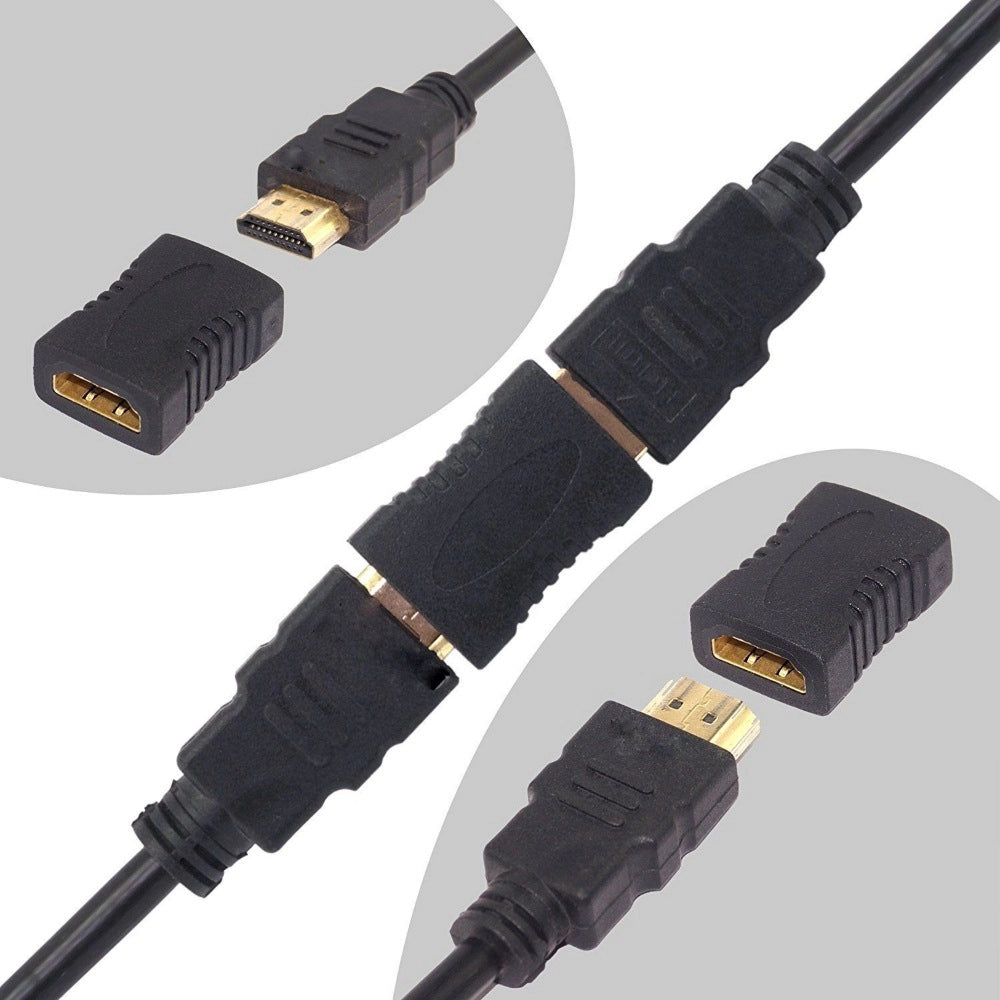 HDMI Adapter Female to Female Extender Jointer Black (Black)