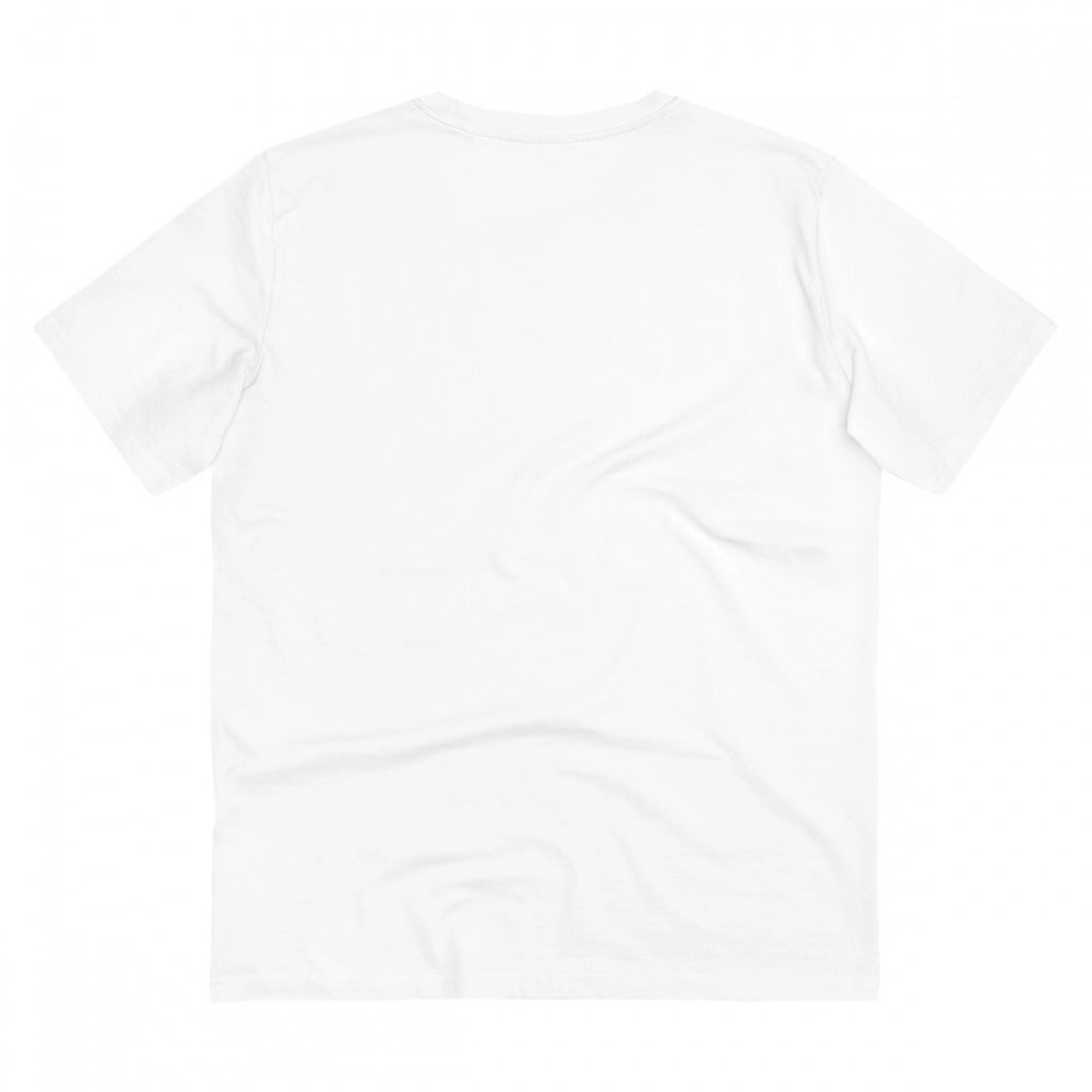 Men's PC Cotton Rubab Printed T Shirt (Color: White, Thread Count: 180GSM)