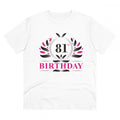 Men's PC Cotton 81st Birthday Printed T Shirt (Color: White, Thread Count: 180GSM)