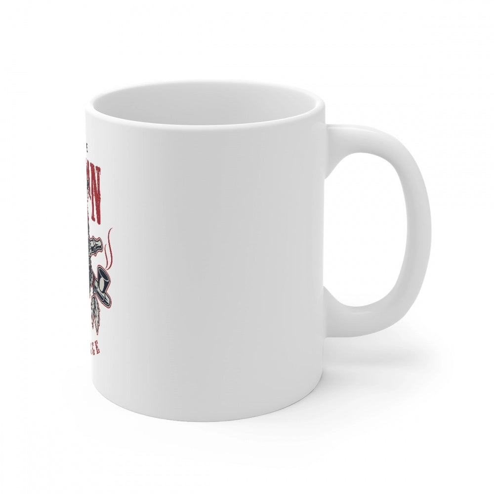 Ceramic Gorila Desing Printed Coffee Mug (Color: White, Capacity:330ml)