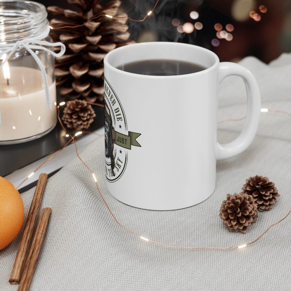 Ceramic Gorila Desing Printed Coffee Mug (Color: White, Capacity:330ml)