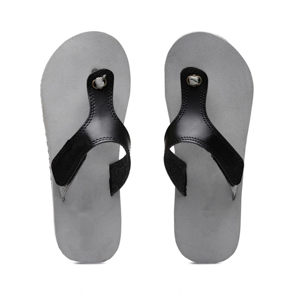 Unisex Rubber Lightweight T-Style Slippers (Grey)
