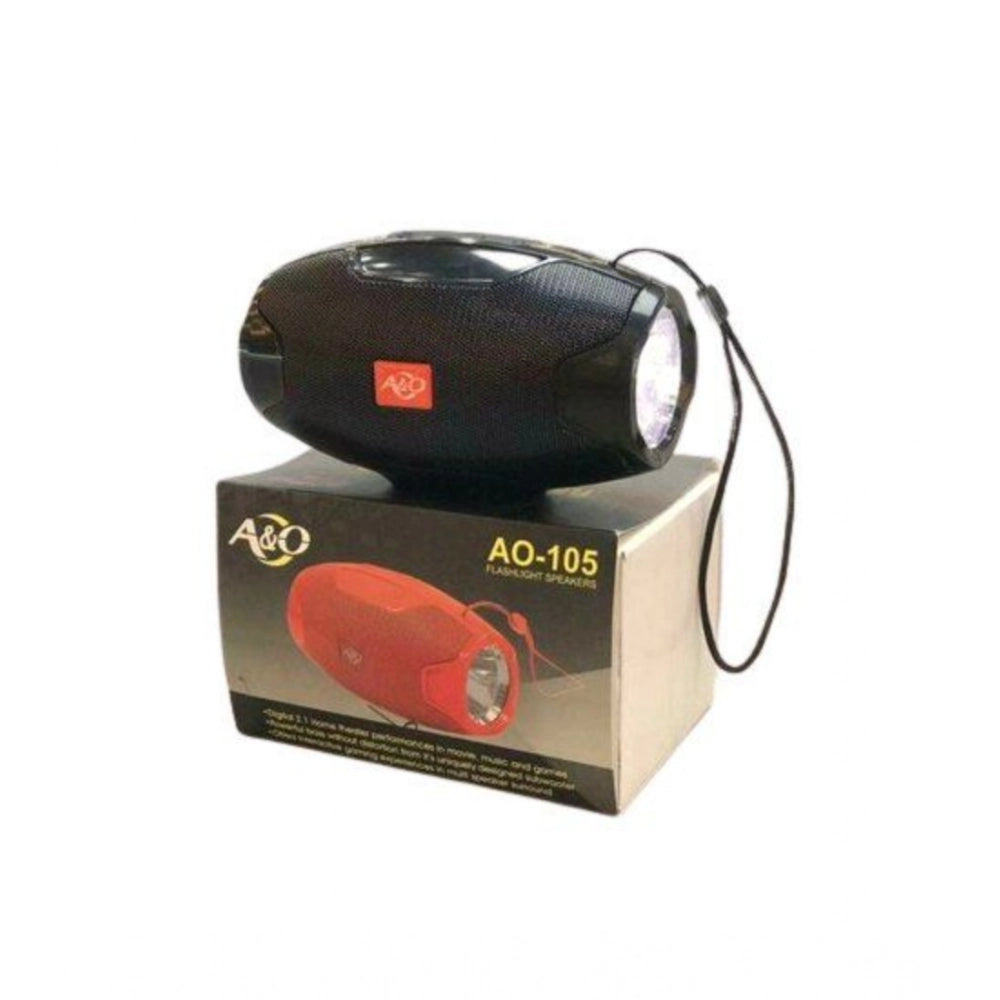Plastic Rubber Wireless AO105 Bluetooth Speaker (Black)