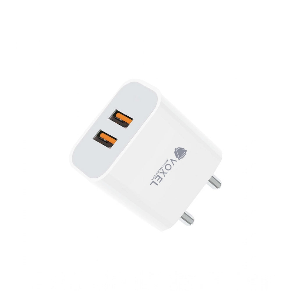VOXEL 18 Watt Double Usb Port Charger AB Plastic (White)