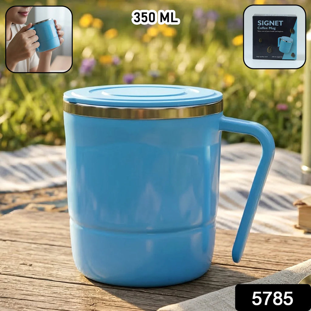 Stainless Steel Lid Cover Hot Coffeetea Mug Hot Insulated Double Wall Stainless Steel Coffee And Milk Cup With Lid - Coffee Cup Approx 250 Ml 300 Ml ( 1 Pc Mix Color)