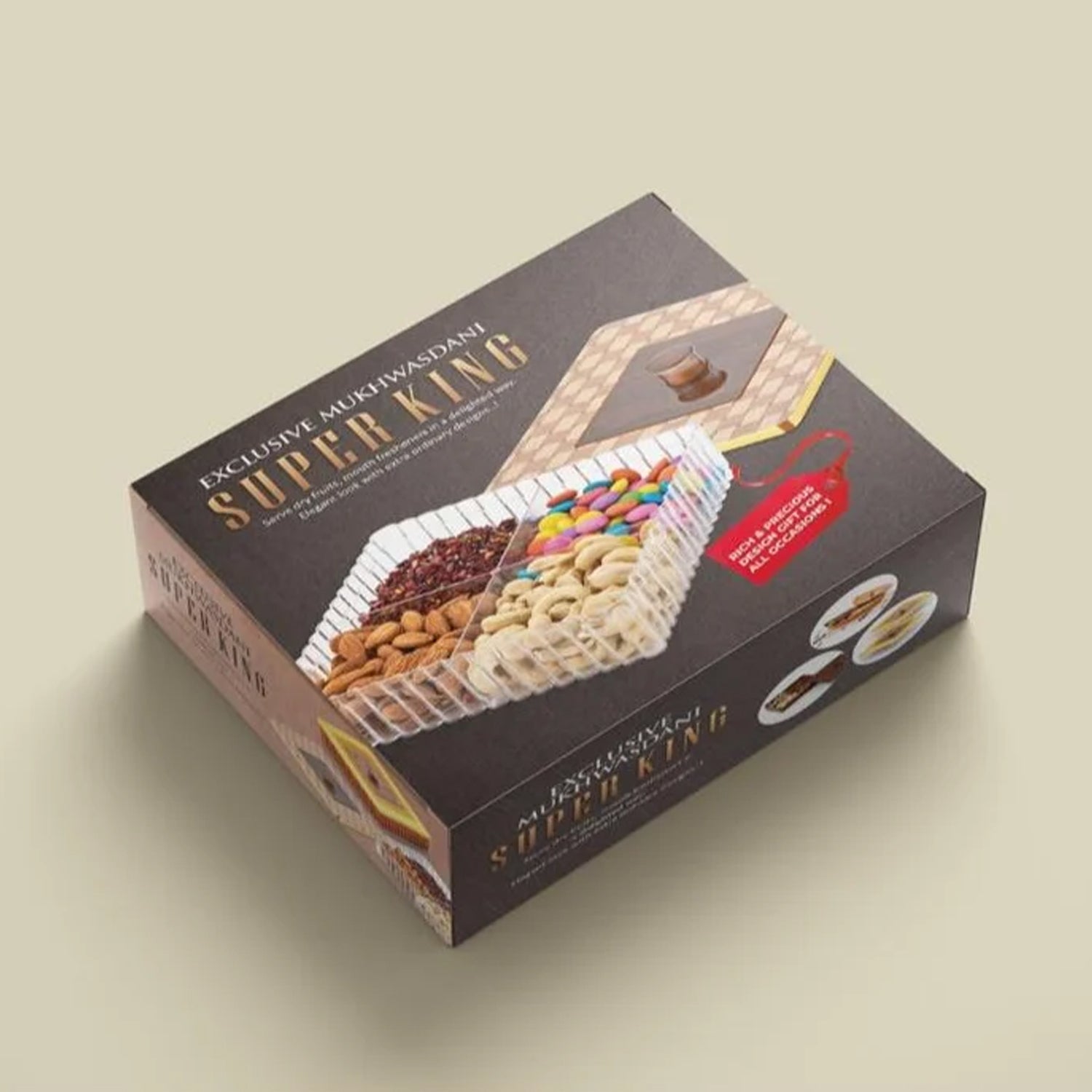 Plastic Super King Exclusive Mukhavasdani Dry Fruit Boxes (1 Pc)