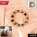 Elegant Dual-tone Crystal Beaded Stretch Bracelet (1 Pc)