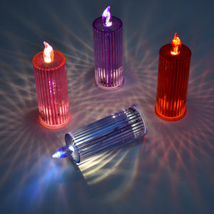 Big Simple Candles For Home Decoration Crystal Candle Lights (Multicolor) 2 Pc