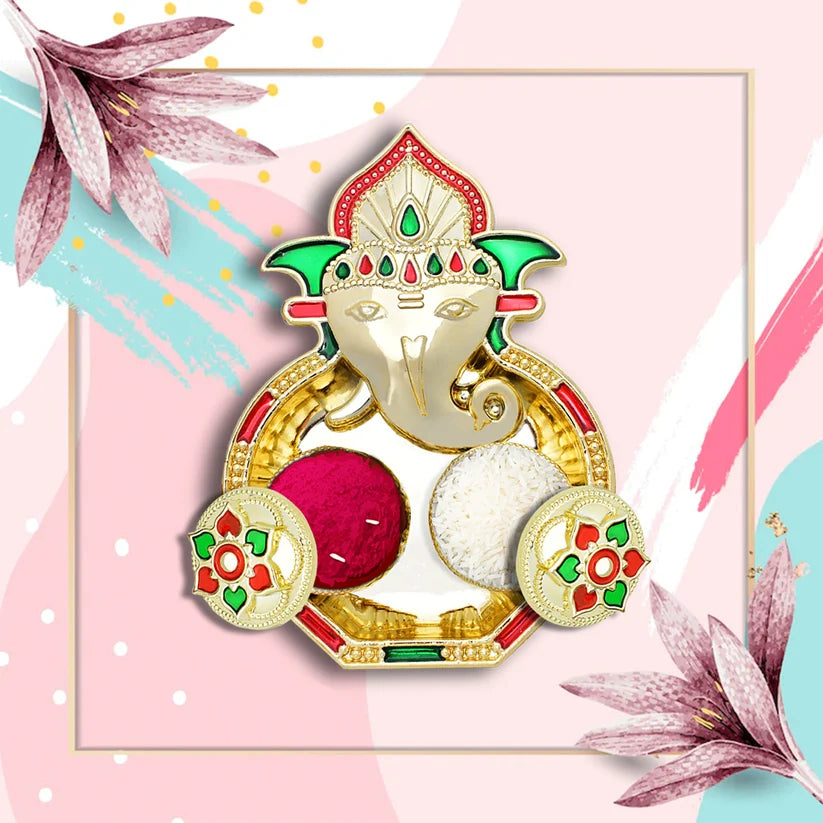 Ganesha Shaped Haldi Kumkum Thali Holder Pooja Return Gift Indian Housewarming Gifts Shivratri Wedding Favor Navarathri Favors Baby Shower Janmashtami Rakasha Bandhan Special