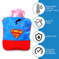 Superman Print Small Hot Water Bag With Cover For Pain Relief Neck Shoulder Pain And Hand Feet Warmer Menstrual Cramps. - 6530