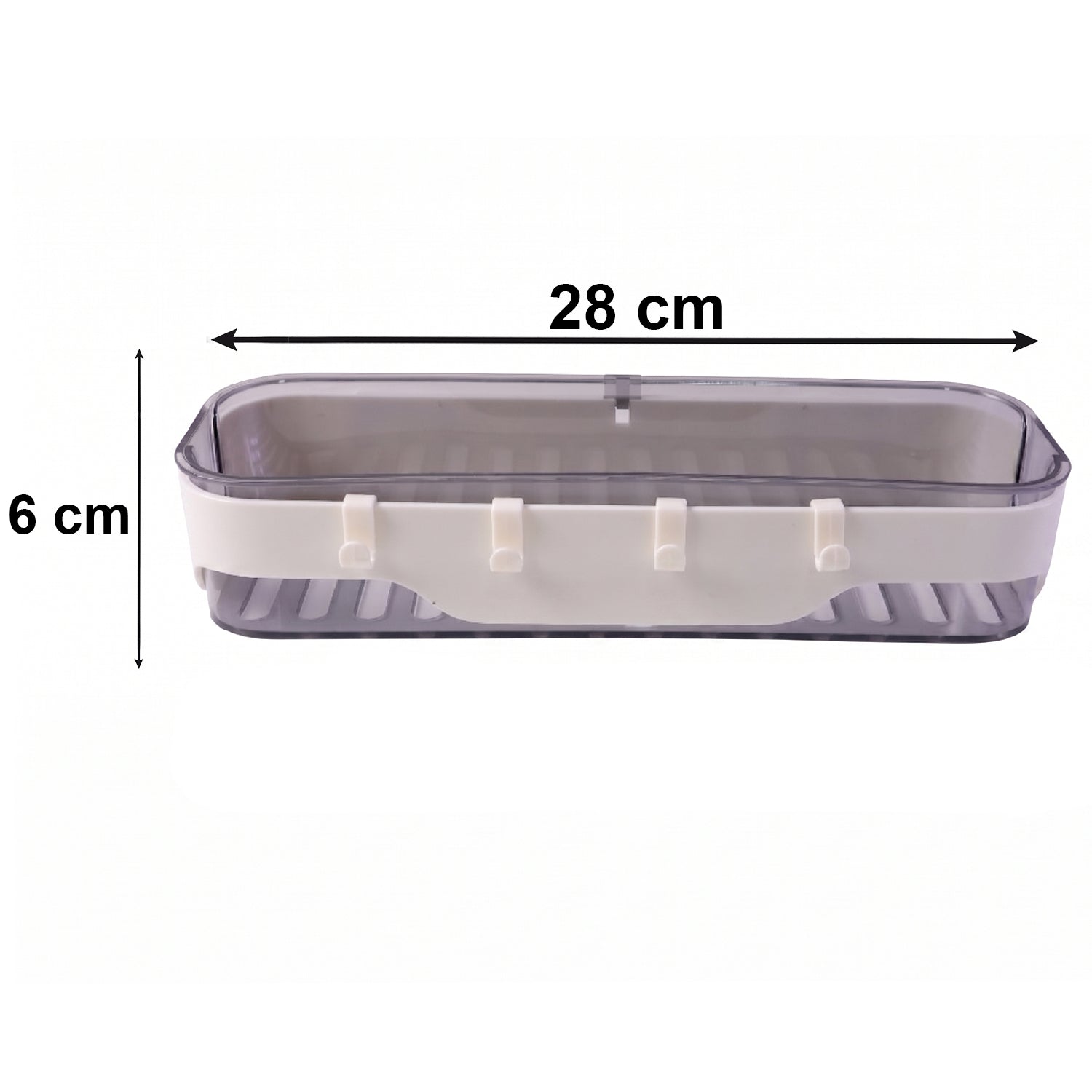 Stylish Bathroom Wall Shelf  1 Pc Multi-purpose Storage Organizer With Hooks