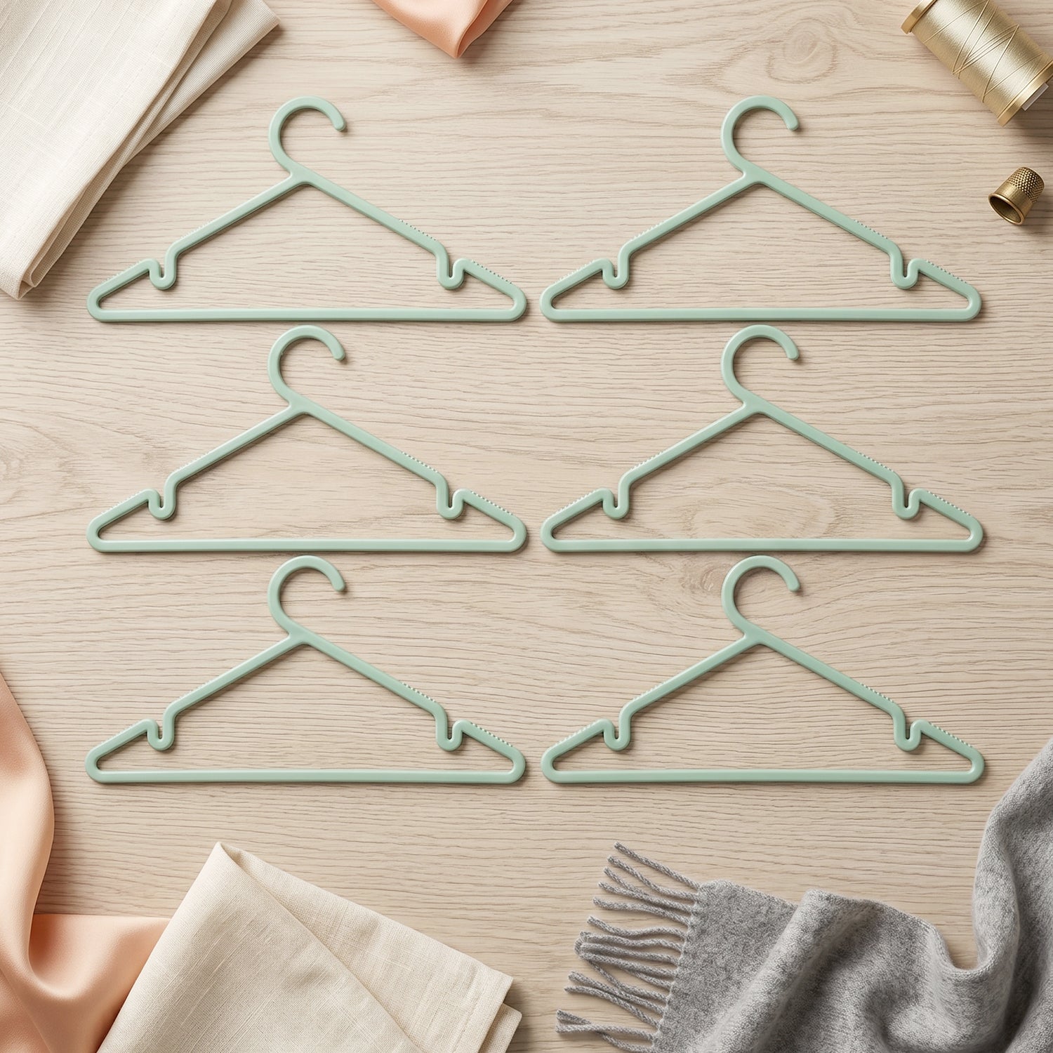 Apex Gripi Cloth Hanger Durable Plastic Clothes Hangers For Wardrobe (6 Pc)