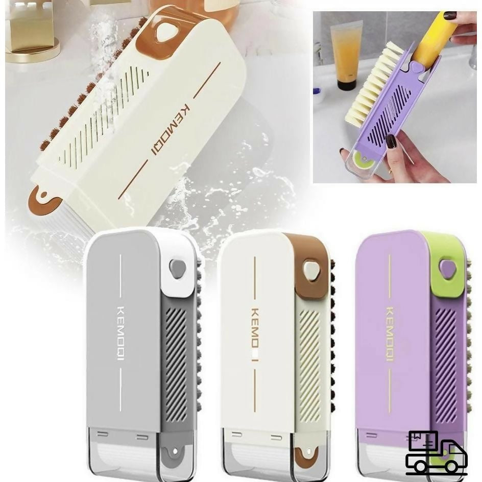 Liquid Dispensing Cleaning Brush with Built-In Soap Dispenser for Home Use (Color may vary)