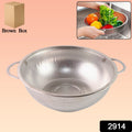 2914 Stainless Steel Rice Vegetables Washing Bowl Strainer Collapsible Strainer.