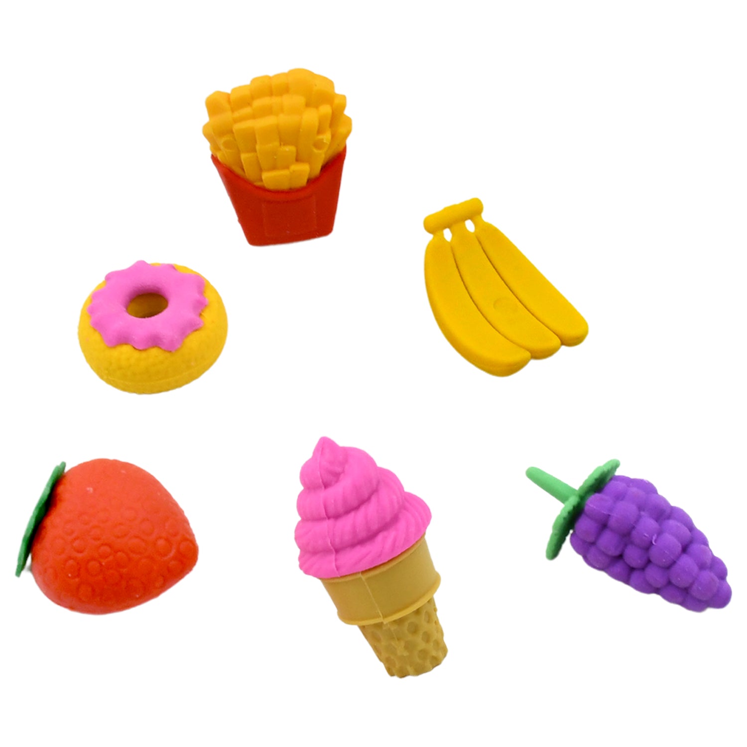 18028 3d Food Fancy  Stylish Colorful Erasers Mini Eraser Creative Cute Novelty Eraser For Children Different Designs Eraser Set For Return Gift Birthday Party School Prize (1 Set  Mix Design  Color)