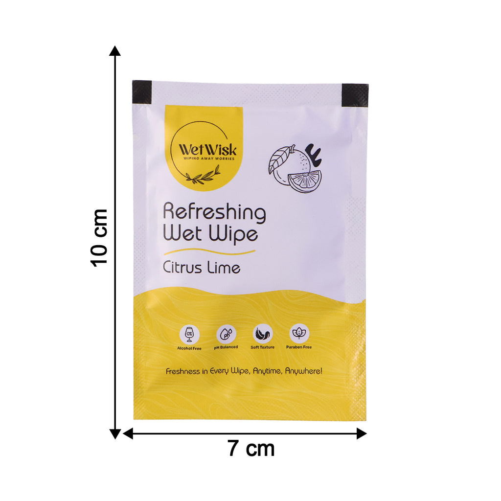 Citrus Lime Refreshing Wet Wipe Fresh Cleansing For Face Hands Body (1 Pc)