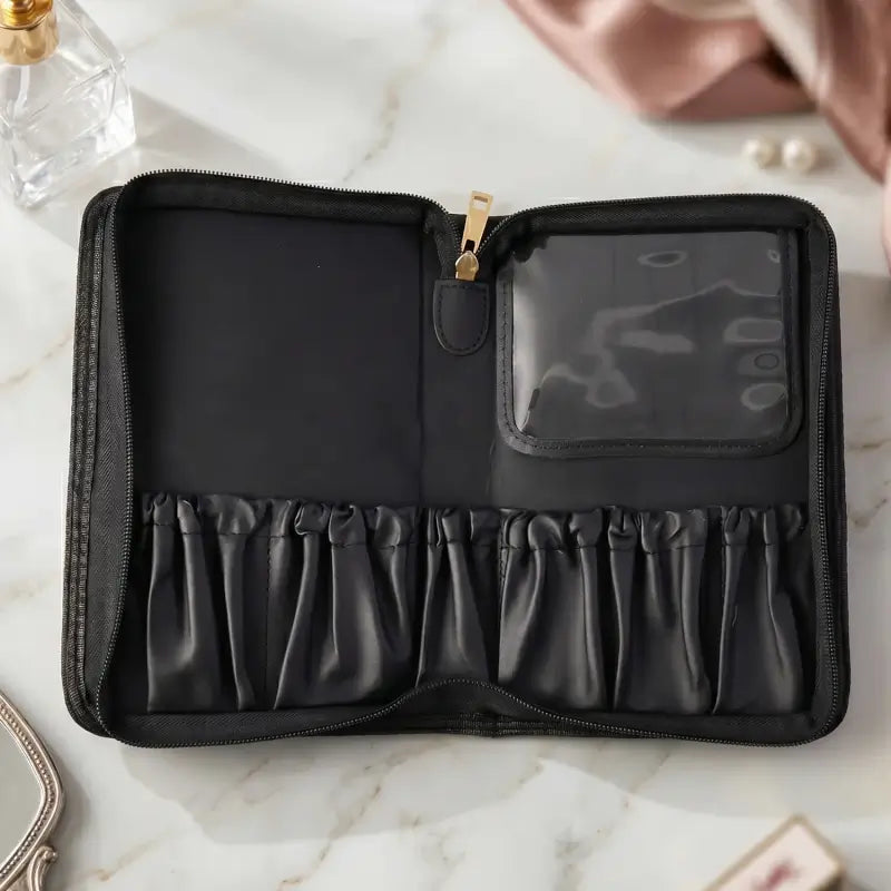 Premium Floral Makeup Organizer Bag | Waterproof Cosmetic Storage Pouch with Zipper | Travel Toiletry & Skincare Organizer for Women