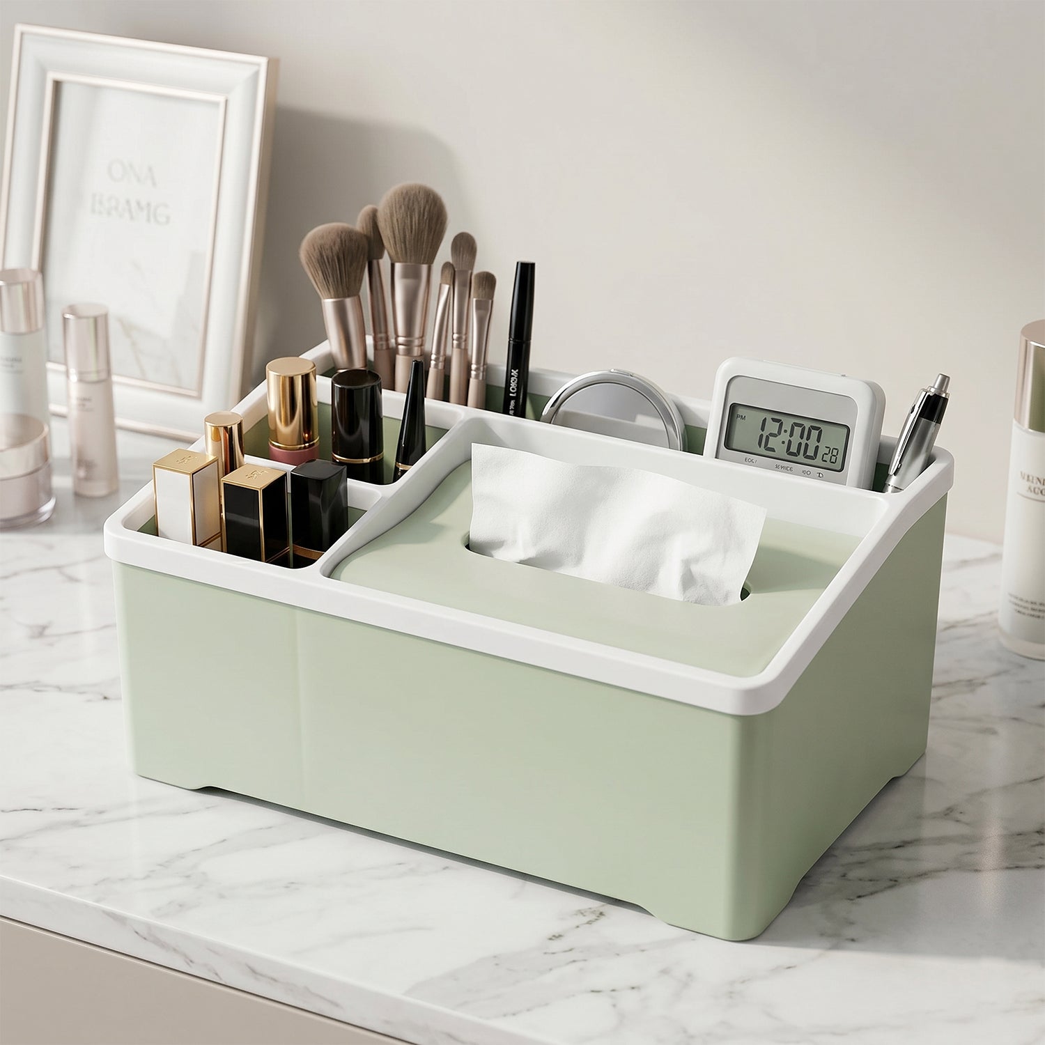 Multipurpose Plastic Storage Organizer Box With Compartments (1 Pc)