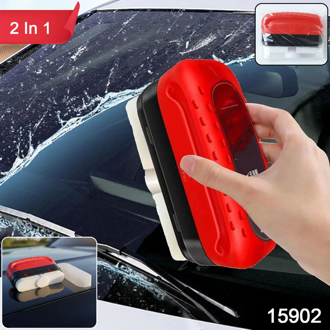 2-in-1 Car Oil Film Cleaning Brush