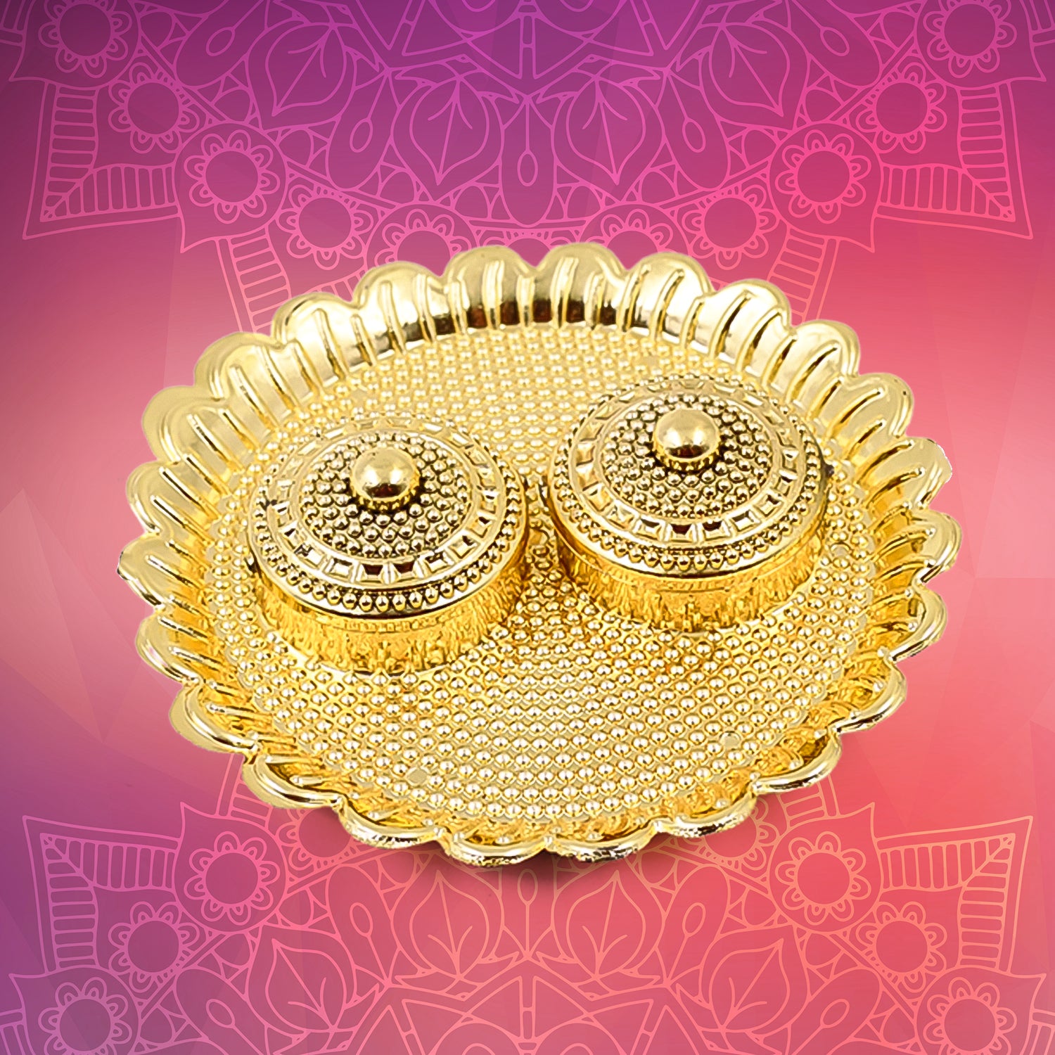 Round Shape Special Puja Thali Kumkum Thali Holder (1 Pc  Big)