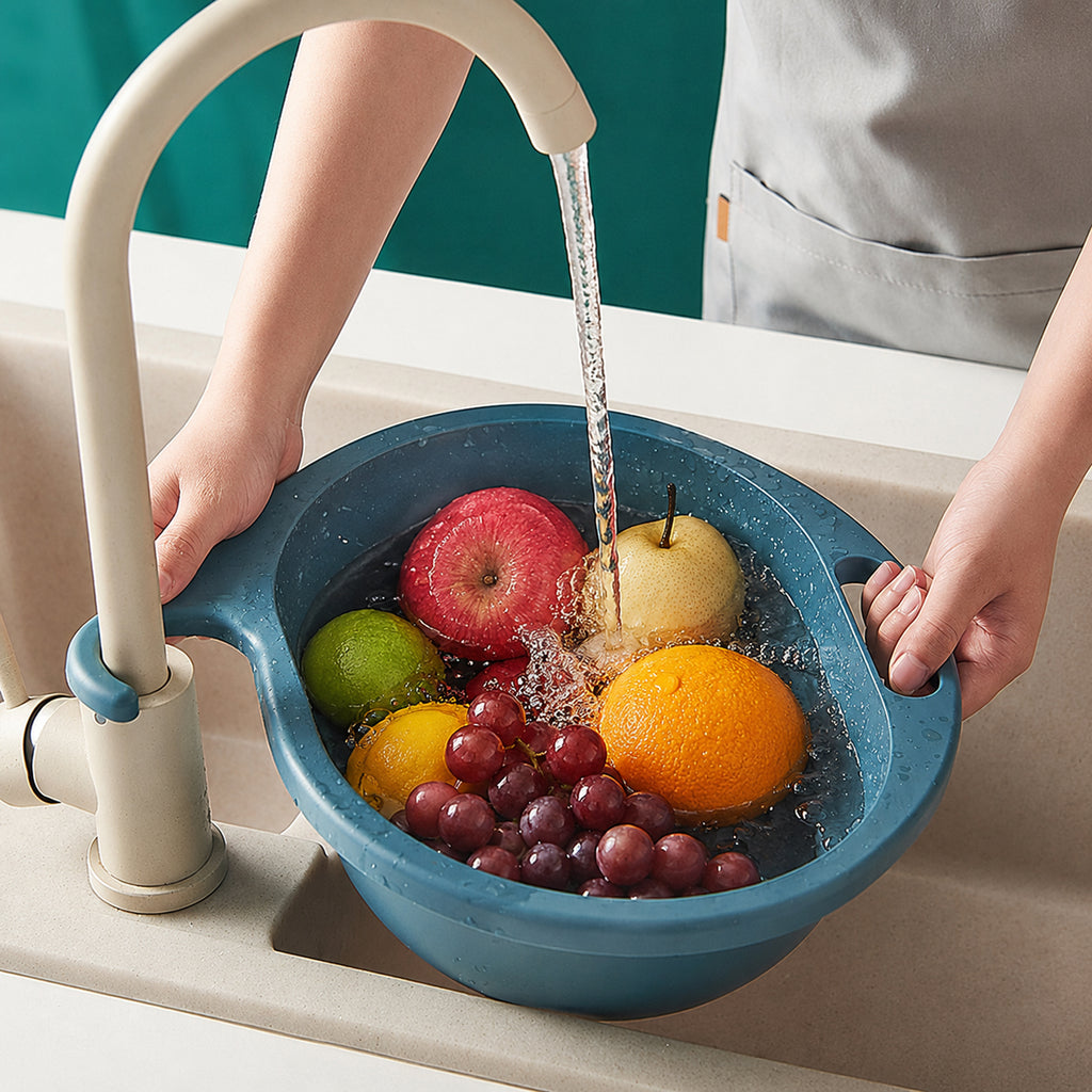 Kitchen Sink Drain Basket Strainer Colander For Fruits  Vegetable Washing (1 Pc)