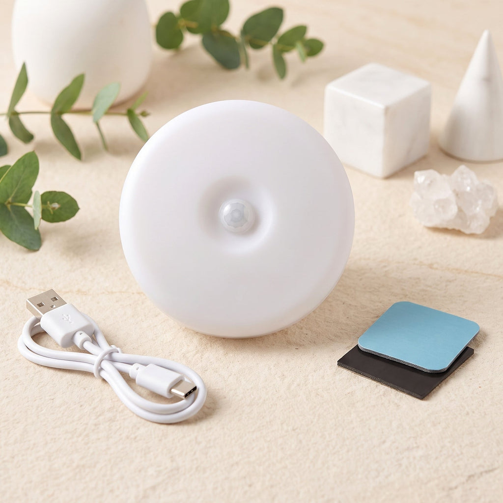 Motion Sensor Led Light Rechargeable Wireless Night Light With Pir Sensor (1 Set)