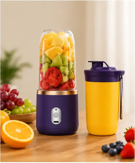 Portable USB Rechargeable Juicer Blender – 6 Blade Mini Mixer Grinder & Smoothie Maker | 500ml Personal Fruit Juice Blender
