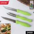 Premium Popular Stainless Steel Kitchen Knife And Peeler Combo Set (3 Pc)