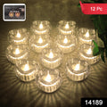 Set Of 12 Heart-shaped Led Flameless Decorative Candles