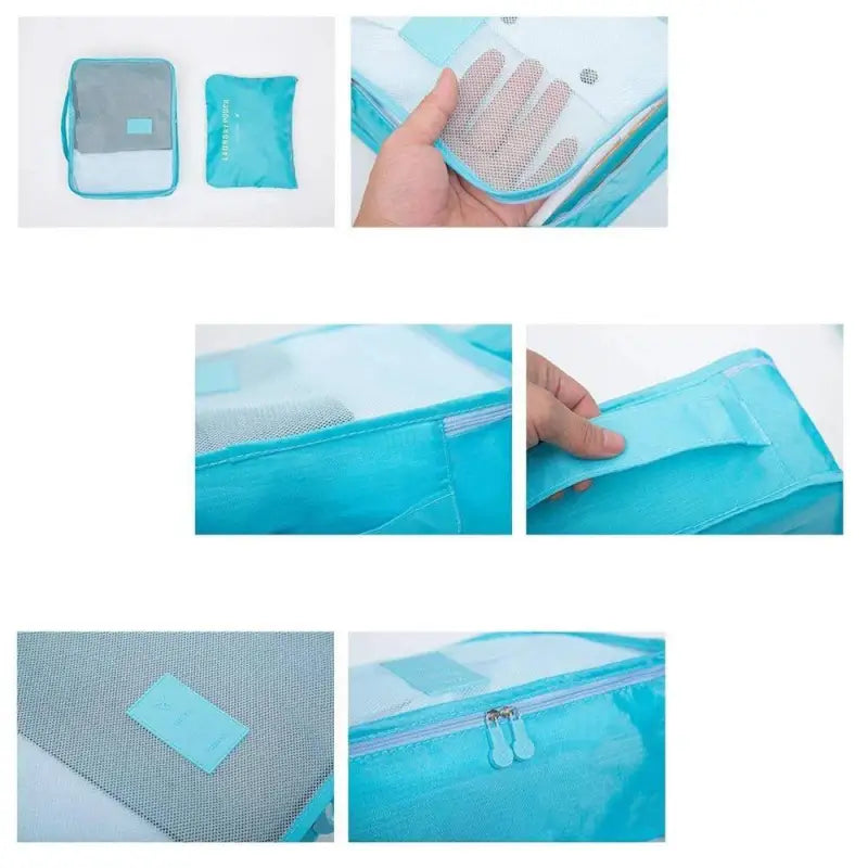 Waterproof Travel Packing Cubes Set 6 Pcs Organizer for Luggage, Laundry, and Storage