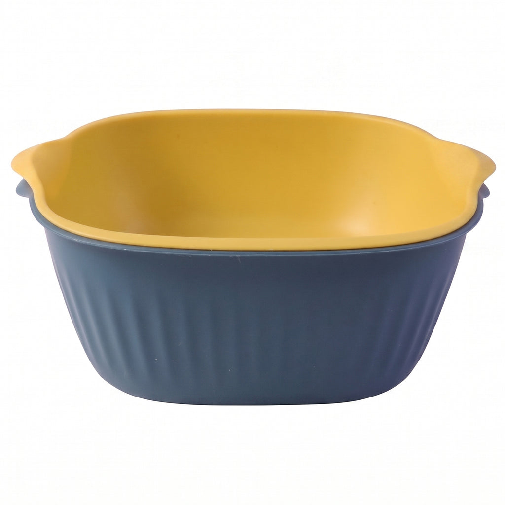 2 In 1 Multipurpose Plastic Washing Bowl With Drain Basket (1 Pc)